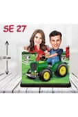 Kişiye Özel Ahşap Biblo - Traktör Kullanan Çift thumbnail 1