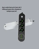 3 USB Portlu Üçlü Priz CXE103 thumbnail 2
