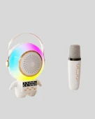 Kablosuz Mikrofonlu Astronot Tasarım Bluetooth Speaker Karaoke thumbnail 3