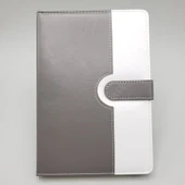 Çizgili Termo Deri Defter Gri thumbnail 1