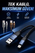 Şarj Kablosu Usb to Lightning Data Kablo U18 Siyah thumbnail 6