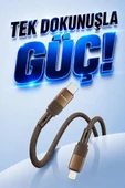 Şarj Kablosu Type-C to Lightning Data Kablo U18 Kahverengi thumbnail 2