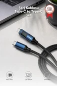 Şarj Kablosu Type-C to Type-C 60W Data Kablo U22 Siyah thumbnail 1