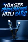 Şarj Kablosu Type-C to Type-C 60W Data Kablo U22 Siyah thumbnail 4