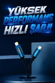Şarj Kablosu Type-C to Lightning 27W Data Kablo U22 Siyah thumbnail 2