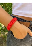 Paracord Bileklik Kırmızı cobra modeli thumbnail 3