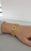 Halka Taşlı Çelik Kelepçe Bilezik C142-1 thumbnail 2