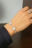 925 Ayar Gümüş Bileklik Yonca Cleff Bileklik thumbnail 2