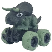 Sürtmeli Dinazor Arabalar 2'li - 12 cm - Triceratops & Stegosaurus thumbnail 4