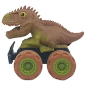 Sürtmeli Dinazor Arabalar 2'li - 12 cm - Triceratops & Stegosaurus thumbnail 2