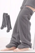 Wellsoft Peluş Diz Üstü Ev Çorabı Uzun Çorap thumbnail 4