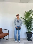 Kadın Brooklyn Baskılı Kazak Gri thumbnail 2
