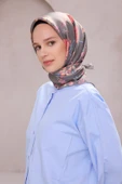 Çiçek Desen İpek Twill Eşarp 4210D01 thumbnail 5