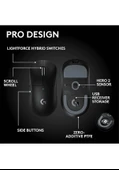 Logitech 910-007553 GPROX SUPERLIGHT 2SE Kablosuz Oyuncu Mouse Siyah thumbnail 3