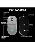 Logitech Pro 2 Lightspeed Kablosuz Beyaz Gaming Mouse (910-007303) thumbnail 4