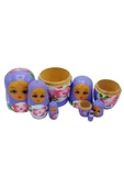 Ahşap Matruşka Bebek Altılı Set Mor thumbnail 8
