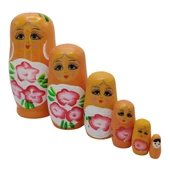 Ahşap Matruşka Bebek Altılı Set Turuncu thumbnail 2