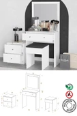 Decormet Nice Makyaj Masası Beyaz thumbnail 3