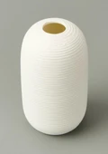 Fiona Seramik Vazo Oval, Beyaz 15 CM thumbnail 4