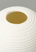 Fiona Seramik Vazo Oval, Beyaz 15 CM thumbnail 3