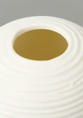 Fiona Seramik Vazo Oval, Beyaz 25 CM thumbnail 3