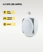 60W UFO 4+1 Kanatlı Ampul 6500K Beyaz Işık thumbnail 1