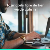 Logitech M185 USB Alıcılı Kompakt Kablosuz Mouse - Mavi thumbnail 3