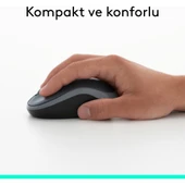 Logitech M185 USB Alıcılı Kompakt Kablosuz Mouse - Mavi thumbnail 5