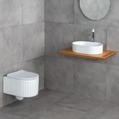 LENA TEZGAHÜSTÜ LAVABO E-W1002MB (MAT BEYAZ) thumbnail 3