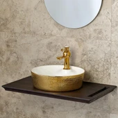 LENA TEZGAHÜSTÜ LAVABO E-5001A (ALTIN) thumbnail 2