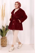 Düğmeli Kaban 70059 Bordo thumbnail 3