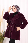 Düğmeli Kaban 70059 Mor thumbnail 5