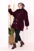 Düğmeli Kaban 70059 Mor thumbnail 3