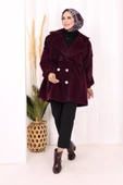 Düğmeli Kaban 70059 Mor thumbnail 2