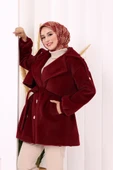 Düğmeli Kaban 70059 Bordo thumbnail 5