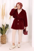 Düğmeli Kaban 70059 Bordo thumbnail 2