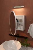 makbulce Oval Aynalı Banyo Dolabı thumbnail 4