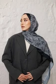 Etnik Desen Larisa Şal Antrasit thumbnail 5