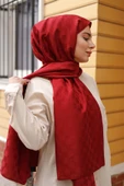 Dama Desen Şal Bordo thumbnail 2