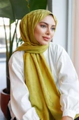 Dama Desen Şal Yağ Yeşili thumbnail 3