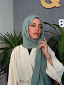 Yaprak Desen Şal Mint thumbnail 1