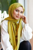 Dama Desen Şal Yağ Yeşili thumbnail 4