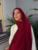 Yaprak Desen Şal Bordo thumbnail 1