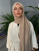 Yaprak Desen Şal Vizon thumbnail 1