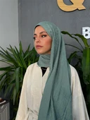 Yaprak Desen Şal Mint thumbnail 2