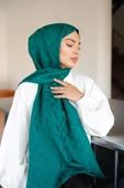Dama Desen Şal Zümrüt thumbnail 5