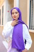 Dama Desen Şal Mor thumbnail 1
