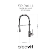 Spiralli Mutfak Armatürü Krom thumbnail 2