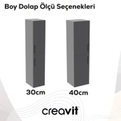 D20 30cm SOL Boy Dolabı Gri (Demonte) thumbnail 3