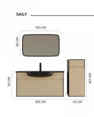 Saily Lavabo Dolabı 100 cm thumbnail 2